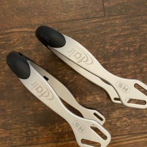 Herm Sprenger 20mm Rounded Neck Fairrider Spurs - Silver Aluminum/Black EUC